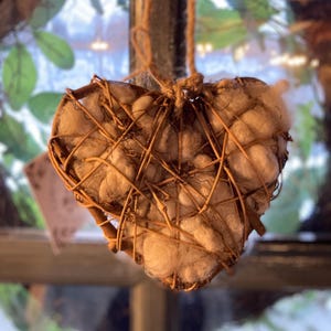 Heart filled with Alpaca Fiber for bird nesting- bird lovers gift image 4