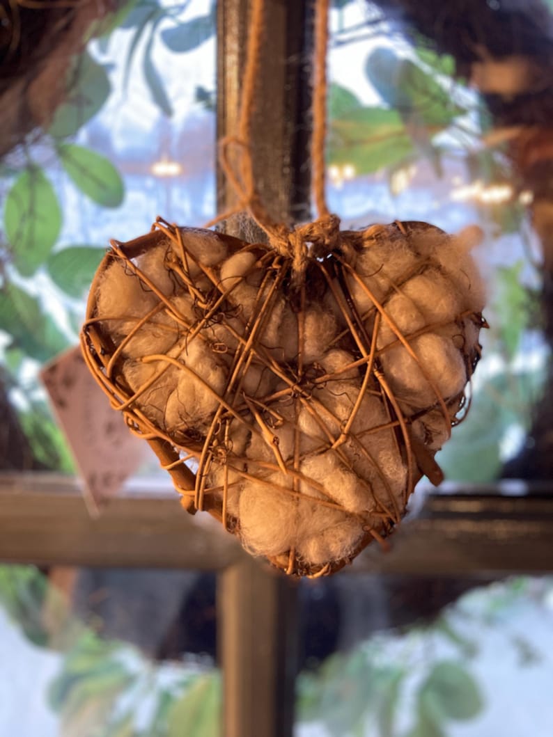 Heart filled with Alpaca Fiber for bird nesting- bird lovers gift image 4