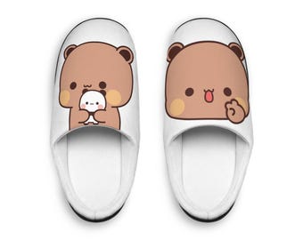 Dudu Bear Indoor Slippers for Men, Cute Kawaii House Slippers, Bubu and Dudu Matching Couples Gift, Cozy Home Shoes