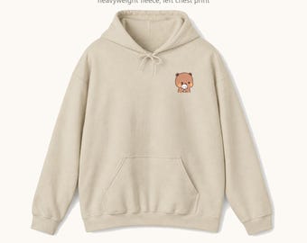 Dudu Bear Hoodie, Cute Kawaii Brown Bear Sweatshirt, Bubu and Dudu Matching Couples Hoodie, Unisex Cartoon Graphic Pullover