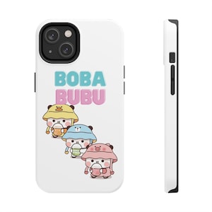 Boba Bubu Phone Case | Bubu and Dudu | Panda Bear | Kawaii Accessories - Cute Adorable Cartoon Graphic Couples Holiday Gift