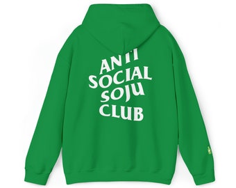 Anti Social Soju Club Hoodie - Green Grape Edition, Kawaii Korean Sweatshirt
