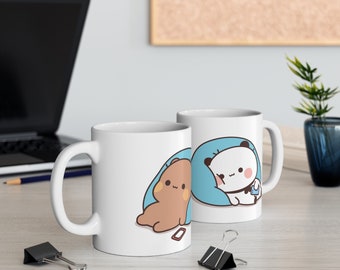 Home Potate Bubu & Dudu - 11oz Coffee Mug | Panda Bear | Bubu and Dudu | Unisex Kawaii Cartoon Graphic Specialized Couples Gift