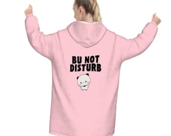 Bubu and Dudu Blanket Hoodie - "Bu Not Disturb" Panda, Comfy Pyjama