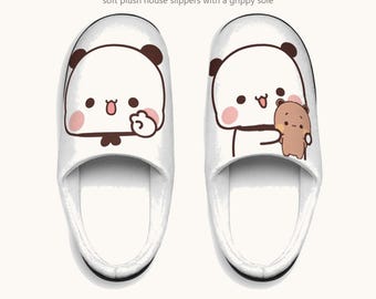 Bubu Panda Indoor Slippers, Cute Kawaii House Slippers for Women, Bubu and Dudu Matching Couples Gift, Cozy Gift