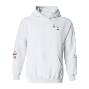 Bubu Versión de 4 paneles/ Oso Panda / Bubu y Dudu / Sudadera con capucha para parejas / Sudadera Kawaii unisex Sudadera con capucha gráfica de dibujos animados Regalo especializado para parejas