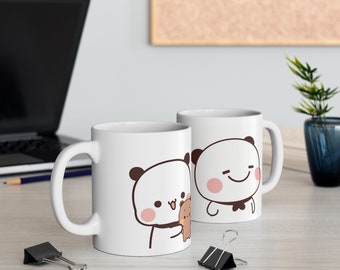 Cute Panda Mug – Bubu & Dudu Brown Bear, Animal Lover Gift