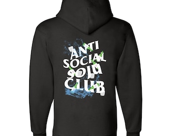 Anti Social Soju Club Hoodie - White Font Parody Sweatshirt