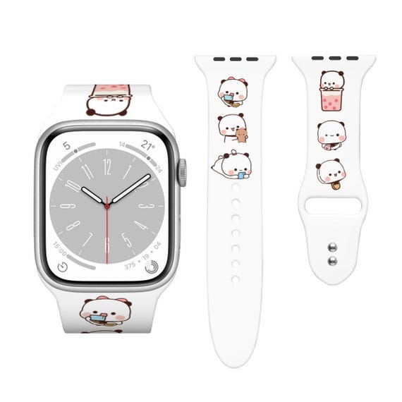 Bubu Panda Apple Watch Band – Kawaii Silicone Double Buckle