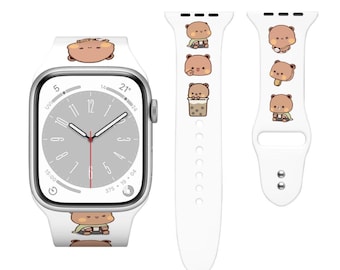 Dudu Panda Bear Apple Watch Band – Silicone, Kawaii Couple Gift