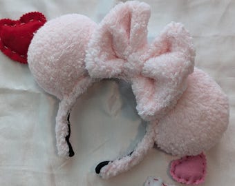 Pink Sherpa Mouse Ears Valentine&#39;s Day