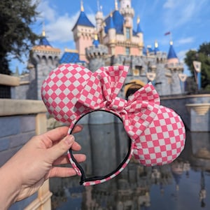 Pink Checkered Minnie Ears - Etsy display picture 1