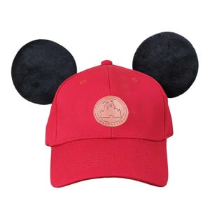 Cappello rosso con orecchie di topo per bambini