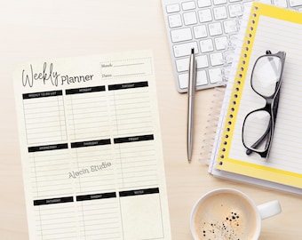 Weekly Planner Template, Weekly Planner Printable, Weekly School Schedule, Weekly Planner To Do List
