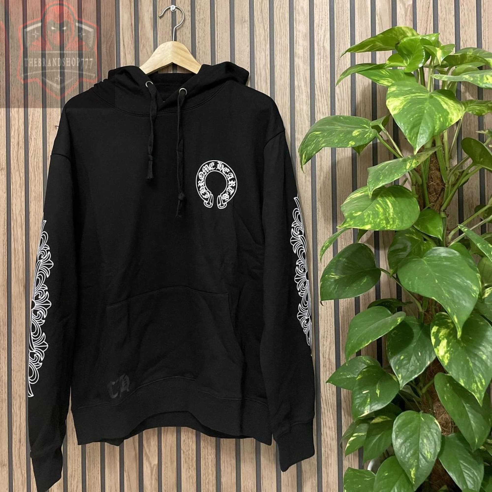 Chrome Hearts Men's Horseshoe Floral Zip Up Hoodie