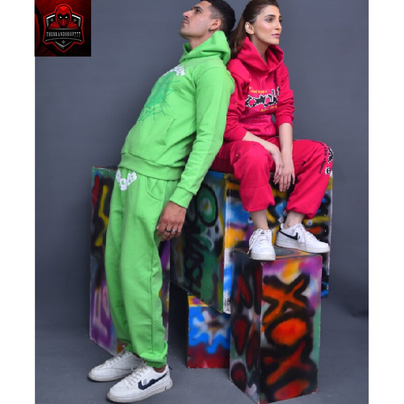 New Beautiful Couples Tracksuits Set Green & Pink Etsy