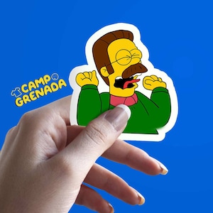 Screaming Flanders Sticker Ned Flanders Simpson Sticker The Simpsons Kiss-cut sticker image 1