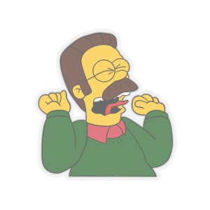 Screaming Flanders Sticker Ned Flanders Simpson Sticker The Simpsons Kiss-cut sticker image 4