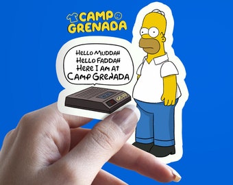 Camp Grenada | Camp Grenada Simpson Sticker | Homer Voicemail Sticker | The Simpsons Kiss-cut sticker