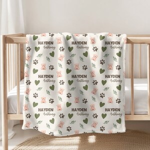 Benutzerdefinierte Baby Jungen Decke, Wald Thema Baby Decke, Bär Thema Decke, Baby-Dusche-Geschenk, Neugeborenen Baby Geschenk