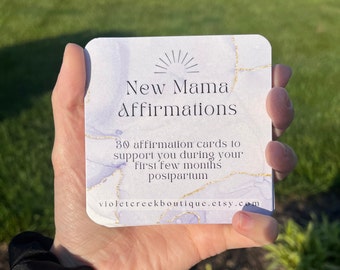 Pregnancy and Birth Affirmation Cards, Mom Affirmations, New Mom Mantras, Expecting Mom Gift, Mindfulness Gift, Daily Affirmations