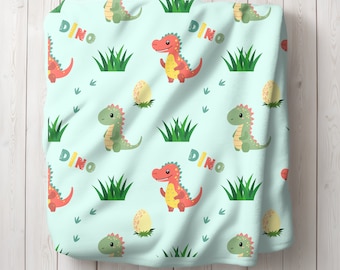 Baby Boy dinosaurus deken, Dino thema babydeken, kraamcadeau, pasgeboren babyjongen cadeau