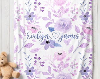 Namensdecke für Mädchen, Namensdecke für Tochter, Babypartygeschenk, Neugeborenengeschenk, Babynamendecke