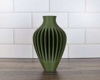 Modern Wave Vase in Army Green