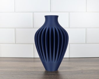Modern Wave Vase in Blue