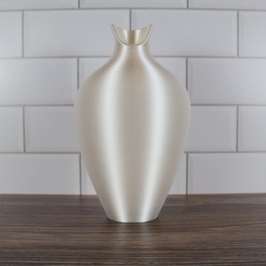 Modern Vase No. 3 in White Silk