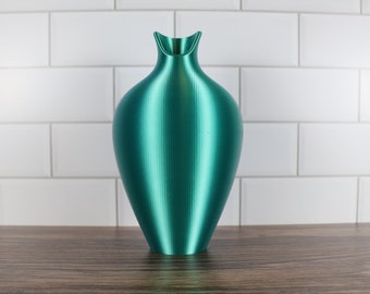 Modern Vase No. 3 in Silk Blue Green