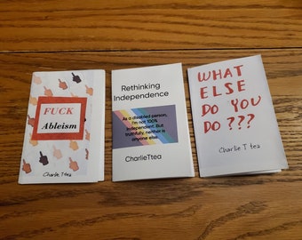 Trio de mini-zines pour personnes handicapées