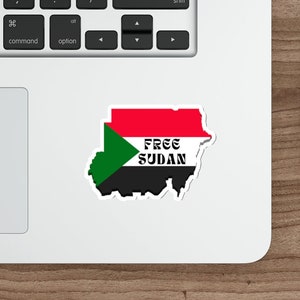 Gratis politieke sticker Soedan Humanitaire crisis Afrika Congo Palestina Soedanese vluchtelingen protesteren voor vrede gestanste stickers
