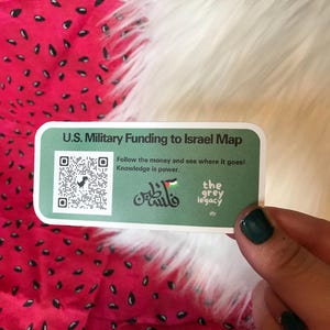 Alle Gewinne werden an Gaza gespendet | US Militär Fund Map Sticker | Wissen ist Macht Gestanzte Aufkleber