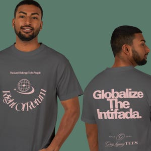Rückgaberecht Politisches Shirt | Aktivist-T-Shirt für Free Palestine Support Unisex Garment-Dyed Heavy Weight Cotton Tee