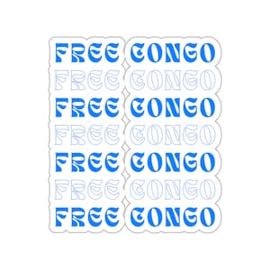 Gratis politieke sticker Congo Solidariteit Activisme DRC Democratische Republiek Congo Stickers No Justice No Peace BLM Africa