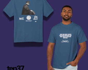 ten37 STREETWEAR | JFK &#39;Peaceful Revolution&#39; Graphic Tee - 1961 Alliance for Progress Quote - Unisex Protest Shirt - WRAP Certified