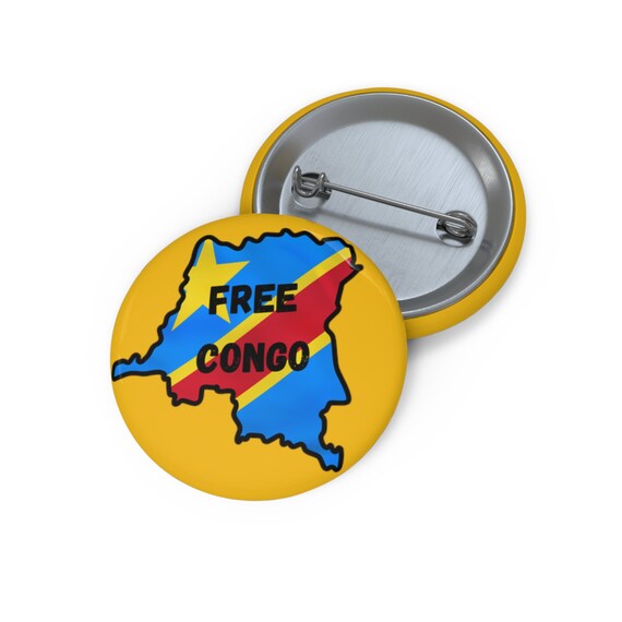 Free Congo Button Pin Yellow DRC Solidarity Support Africa Pride Black Lives Matter Free Palestine Free Sudan Etsy