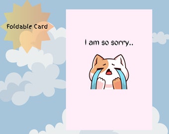 Tarjeta de disculpa imprimible, tarjeta de disculpa, descarga instantánea, tarjeta de felicitación digital, regalo de disculpa para él/ella