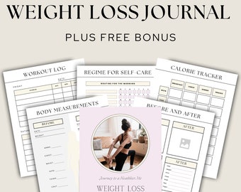 Weight Loss Journal, Weight Loss Tracker, Fitness Journal, Fitness Planer, Workout Planner, PFD Sofortiger Download, Printable Planner