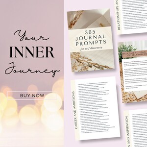 365 Journal Prompts, Self-Care Activity, Digital Journal, Mental Health Well-being Writing Prompts, Printable PDF Prompts, Instant Download