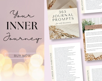 365 Journal Prompts, Self-Care Activity, Digital Journal, Mental Health Well-being Writing Prompts, Printable PDF Prompts, Instant Download