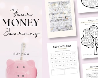 Money Savings Challenge, Cash Stuffing, Savings Goal, Money Goals, Money Tracker, Printable Budget Binder, Digital Download, Printable PDF