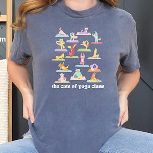 Cats of Yoga Class Tee, Funny Cat Shirt, Cat Lover Tee, Yoga Lover Tee, Yoga Instructor Gift, Yoga Friend Gift, Comfort Colors
