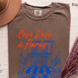 Paris Cafe Unisex T-shirt - Parisian France Tee, French Bistro Shirt, Eiffel Tower Graphic Top, Travel Lover Gift, European Vacation Apparel