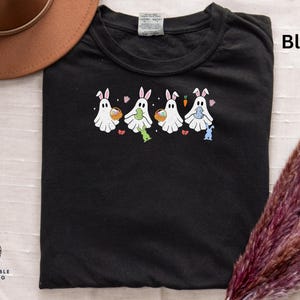 Maglietta carina coniglietto pasquale fantasma, maglietta di Pasqua di Halloween, maglietta di coniglio kawaii, coniglietto fantasma divertente, maglietta di Pasqua divertente, coniglietto di Halloween