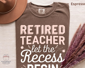 Grappig T-shirt met gepensioneerde leraar: uitsparing, pensioencadeau, maten S-4XL