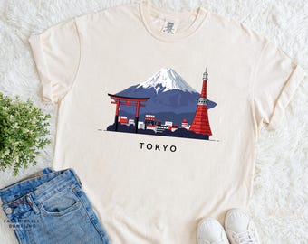 Tokyo Mt. Fuji T-Shirt: Japan Graphic Tee, Comfort Colors Cotton Sizes S-4XL