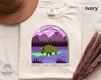 Grand Teton National Park Tee: Comfort Colors Hiking Shirt Sizes S-4XL