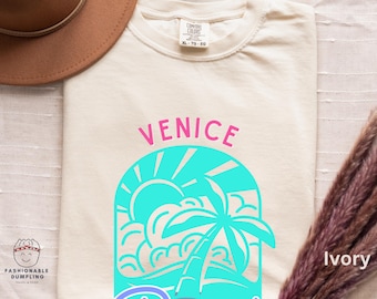 Retro Venice Beach Comfort Colors T-shirt: Sommartröja i 80-talsstil, storlekar S-4XL